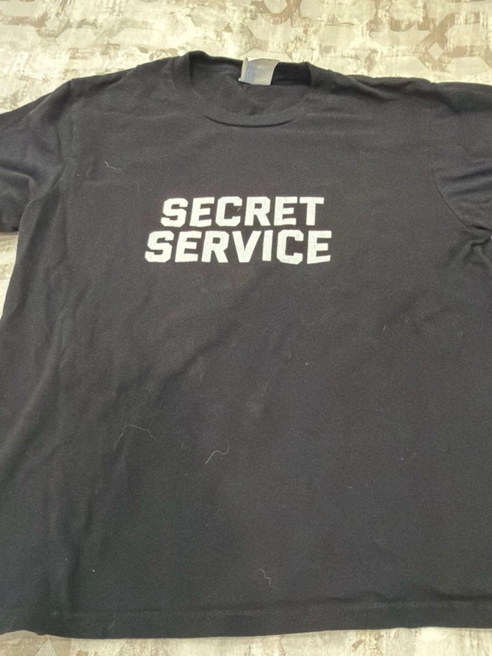 Port and Company Black Tee with White "SECRET SERVICE" Chest Print